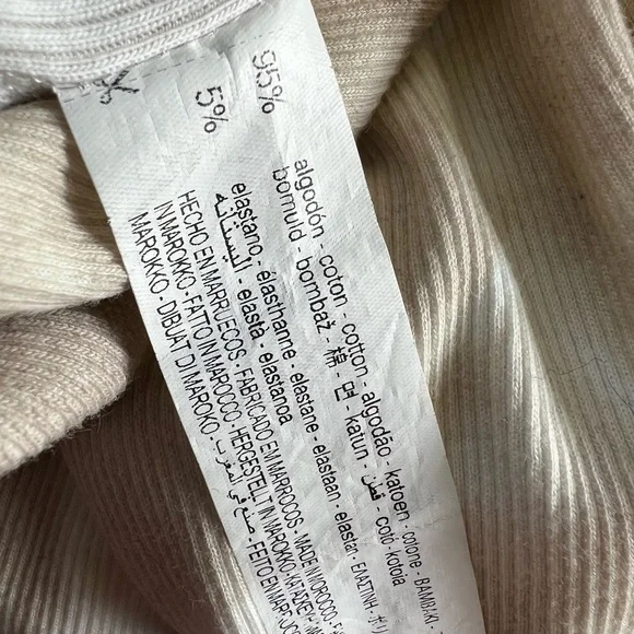 Zara Sleek Beige Tie-Dye Ribbed Fitted Dress with Thin Straps Women’s Small - Picture 8 of 9